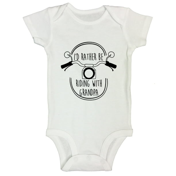 Custom Baby Bodysuit Id Rather Be Riding with Grandpa Grandfather Bike Cotton 